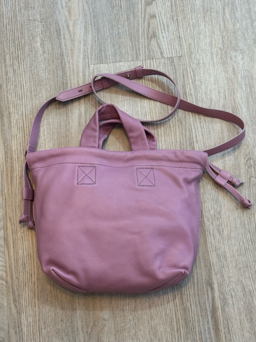 Madewell NEW The Piazza Lilac Pink Leather Zip Adjustable Crossbody Purse Tote